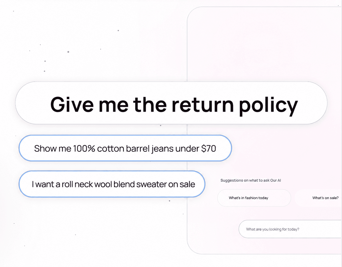 Ask before you buy — sizing, returns, shipping, and more